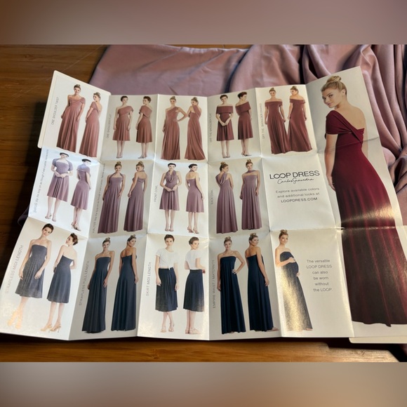 NWT- Carlos Saavedra- Midi Loop Dress in Dusty Rose. Size L - Picture 8 of 9